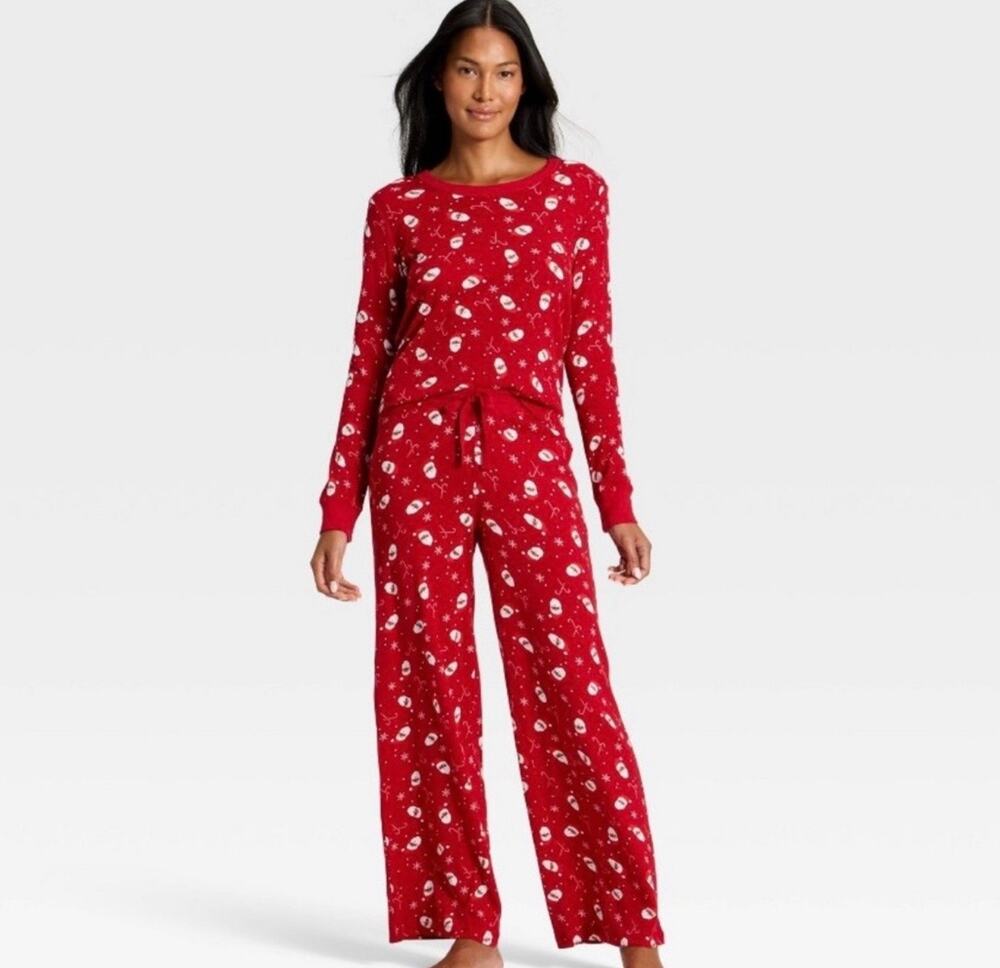 Wondershop Women’s Santa Christmas Pajama Pants Small Red Holiday NWT